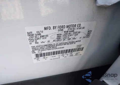 2013 Ford Explorer from USA, damaged, VIN 1FM5K7B81DGA33545
